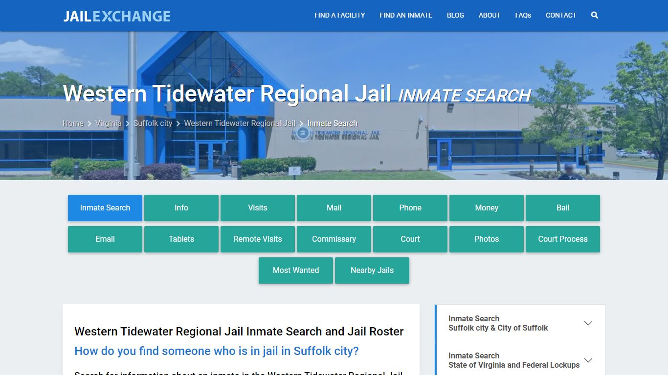 Western Tidewater Regional Jail Inmate Search - Jail Exchange